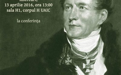 Conferință CIRI 13 aprilie 2016: Raphaël Cahen — Friedrich Gentz (1764–1832), la question d’Orient et les princes de Moldavie et de Valachie